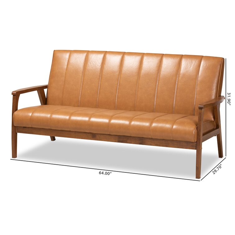 Wade Logan Alonah 64 Faux Leather Sofa Wayfair